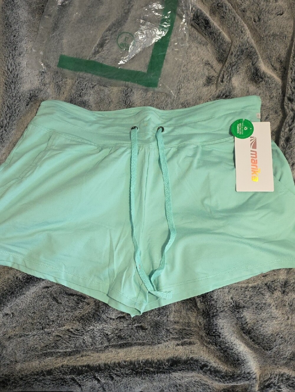 Marika Women's Aqua Drawstring Athletic Shorts